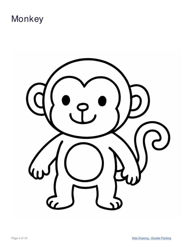 Monkey coloring page