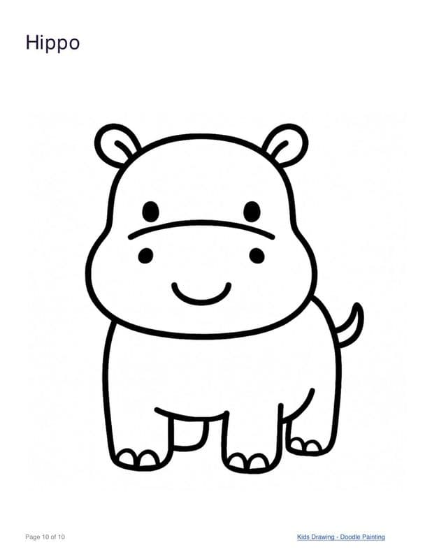 Hippo coloring page