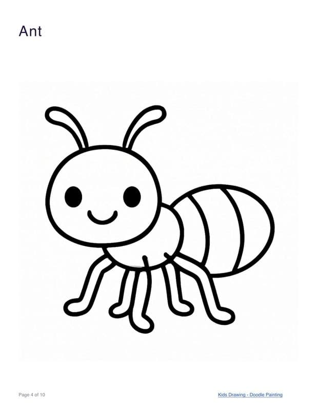 Ant coloring page