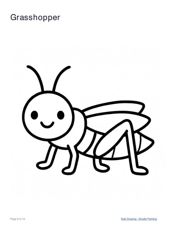 Grasshopper coloring page