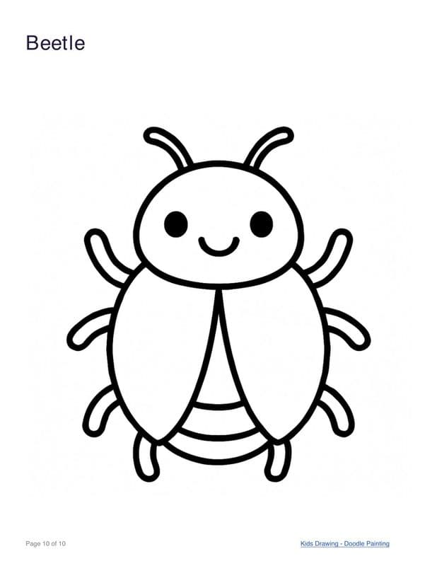 Beetle coloring page