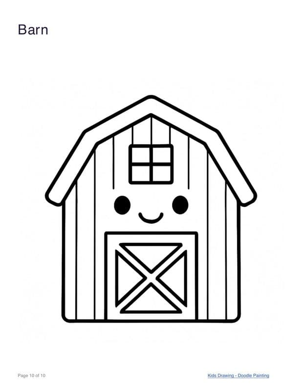 Barn coloring page