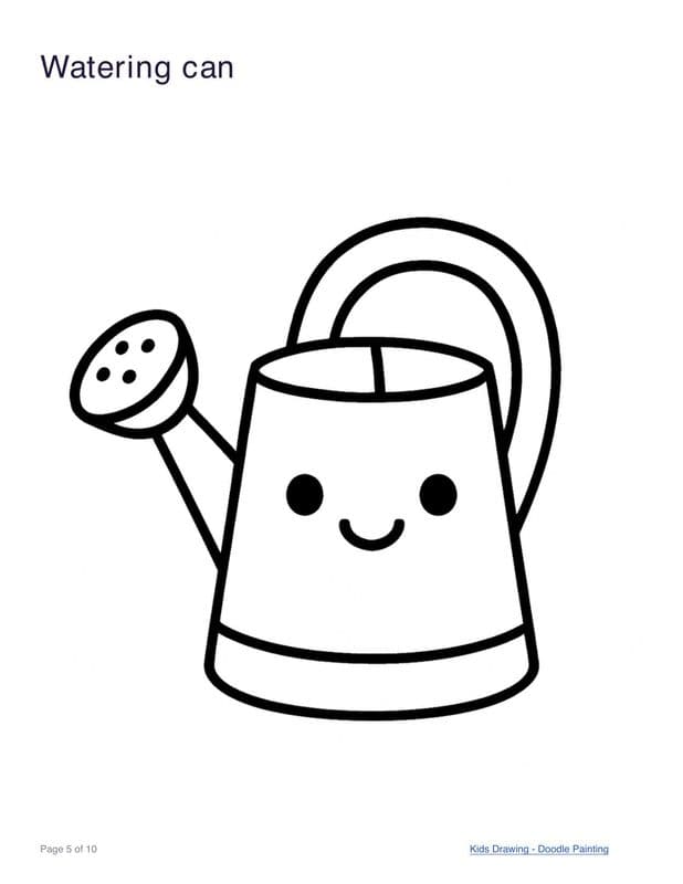 Watering can coloring page