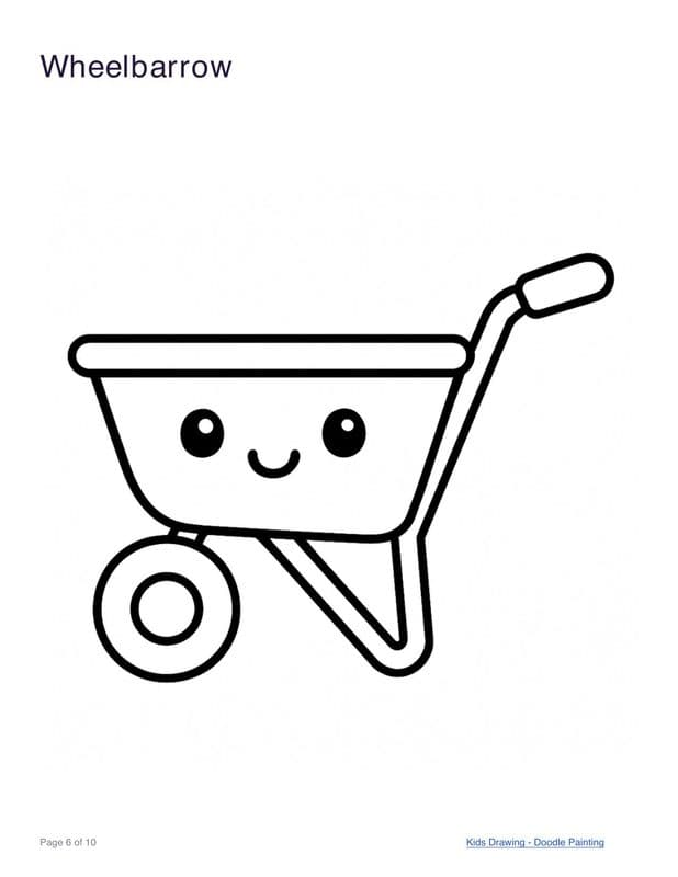 Wheelbarrow coloring page
