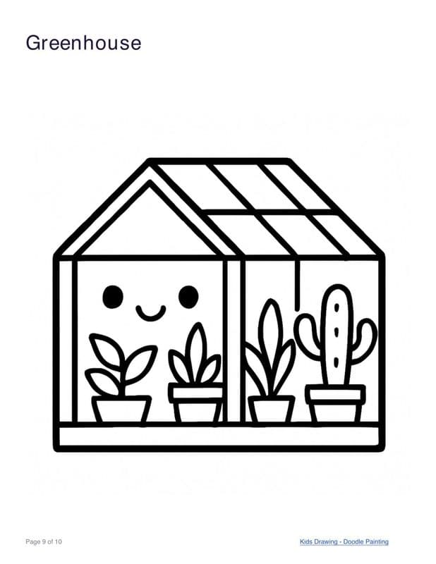 Greenhouse coloring page