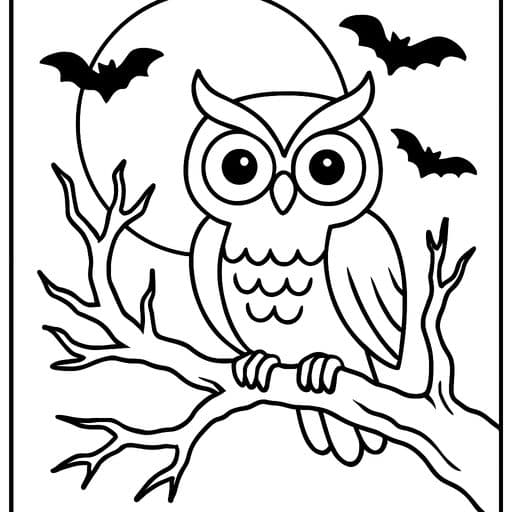Owl Halloween coloring page