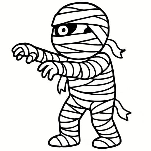 Mummy Halloween coloring page