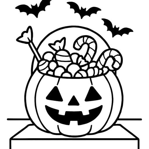 Trick-or-treat Halloween coloring page