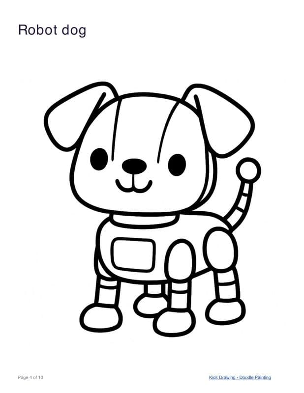 Robot dog coloring page