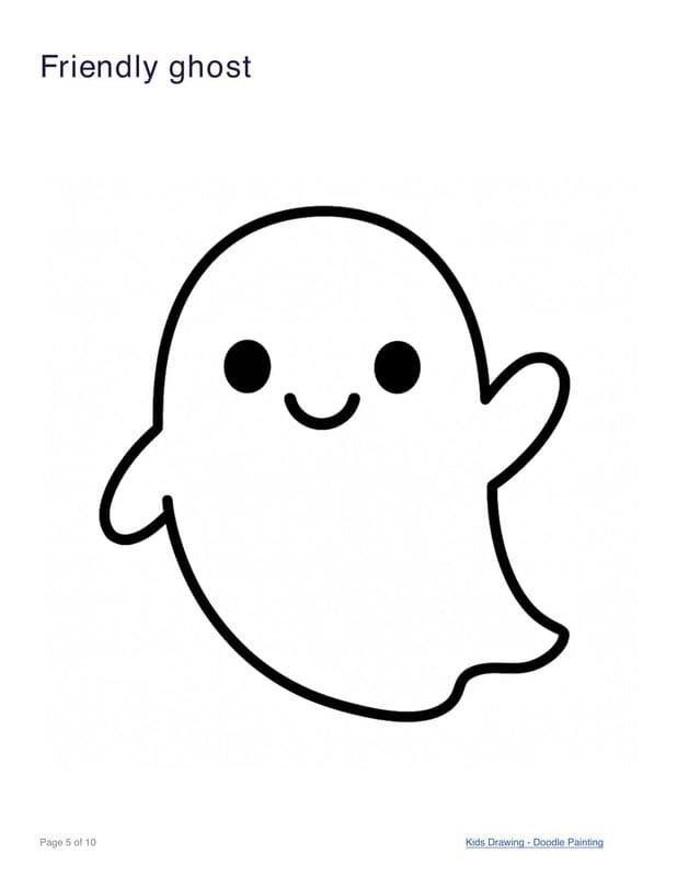 Friendly ghost coloring page