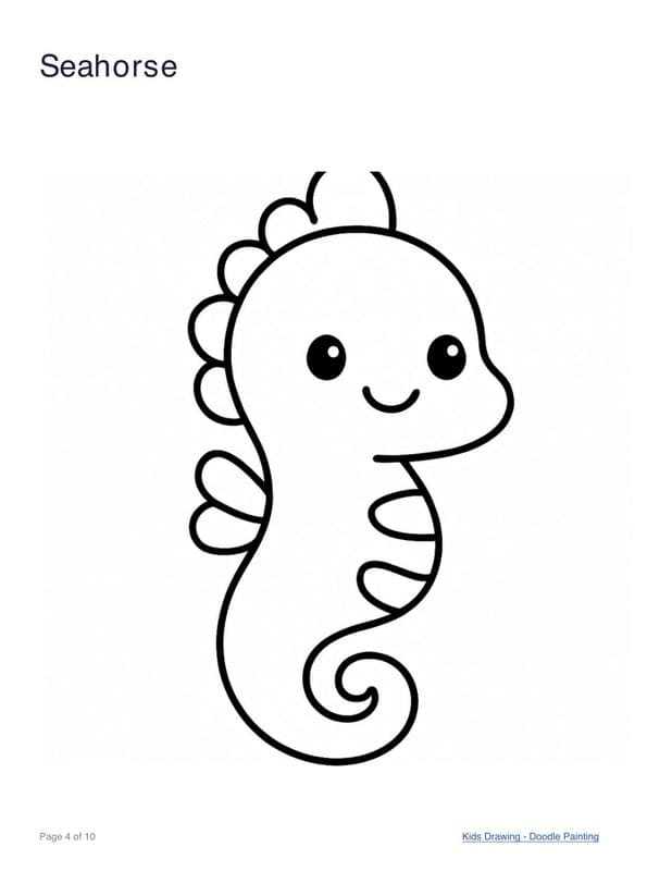 Seahorse coloring page