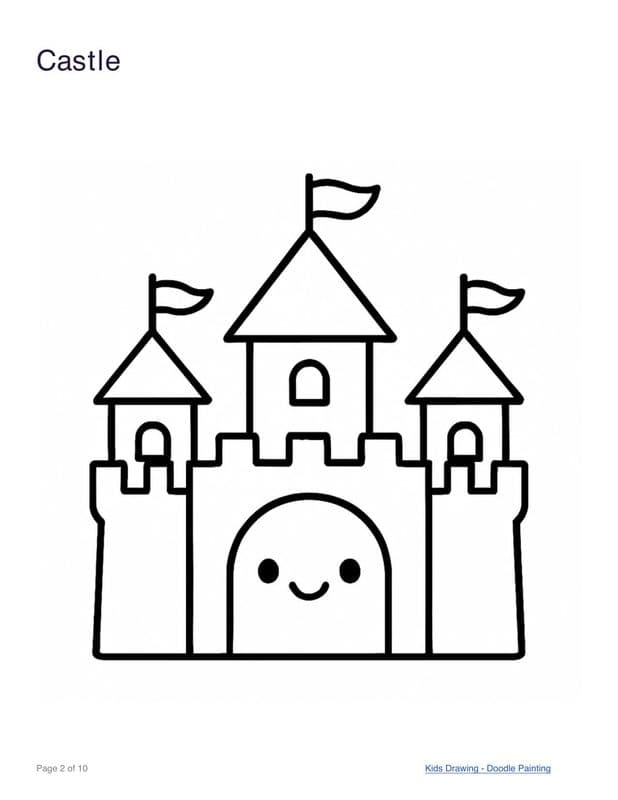 Castle coloring page