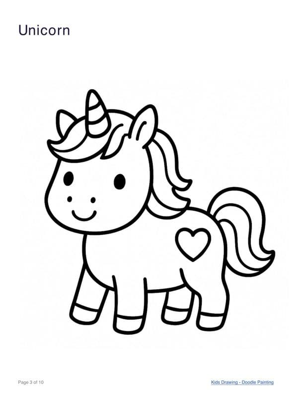 Unicorn coloring page