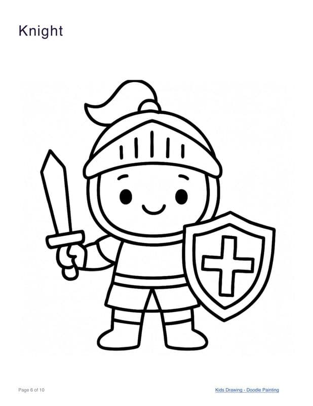 Knight coloring page