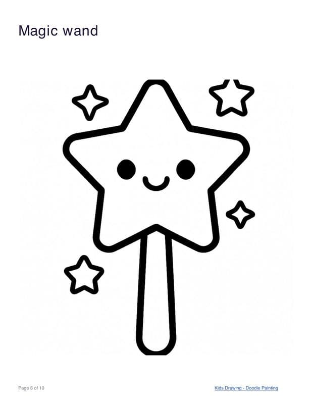 Magic wand coloring page