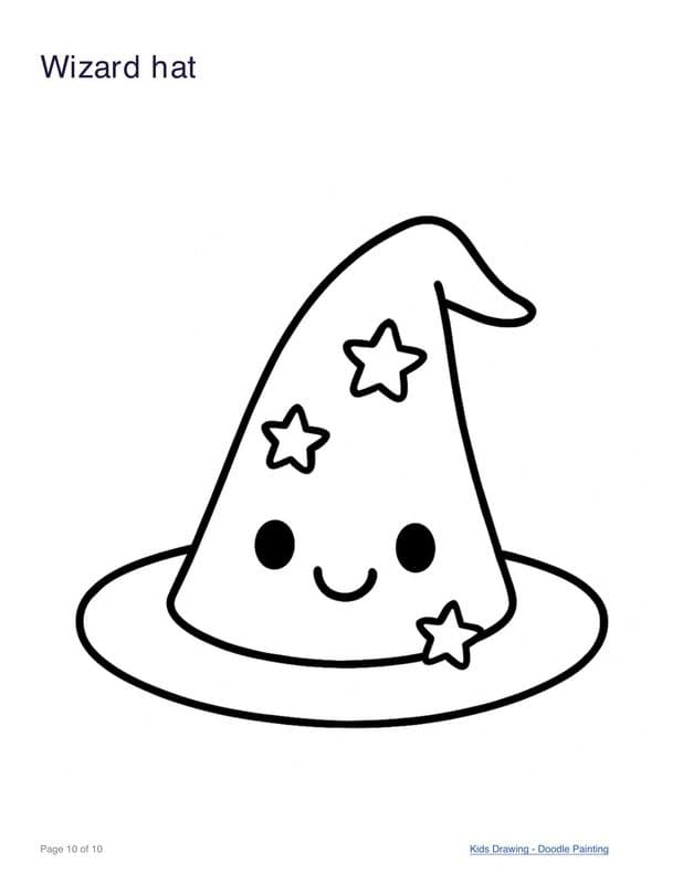 Wizard hat coloring page