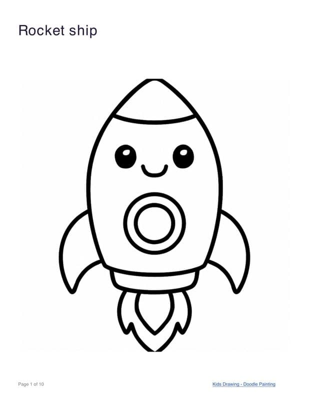 Rocket ship coloring page