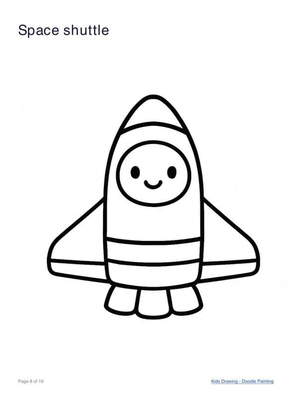 Space shuttle coloring page