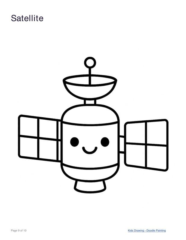 Satellite coloring page