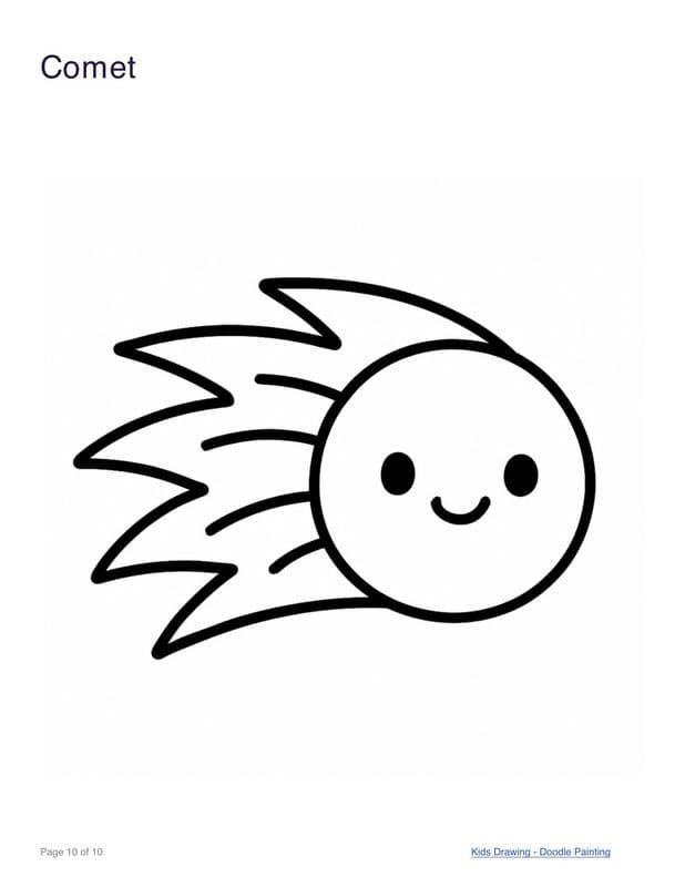 Comet coloring page