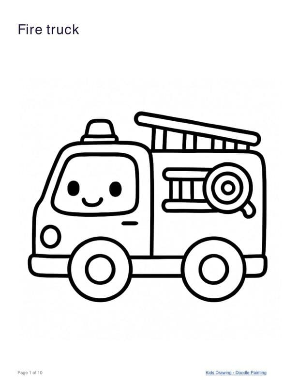 Fire truck coloring page