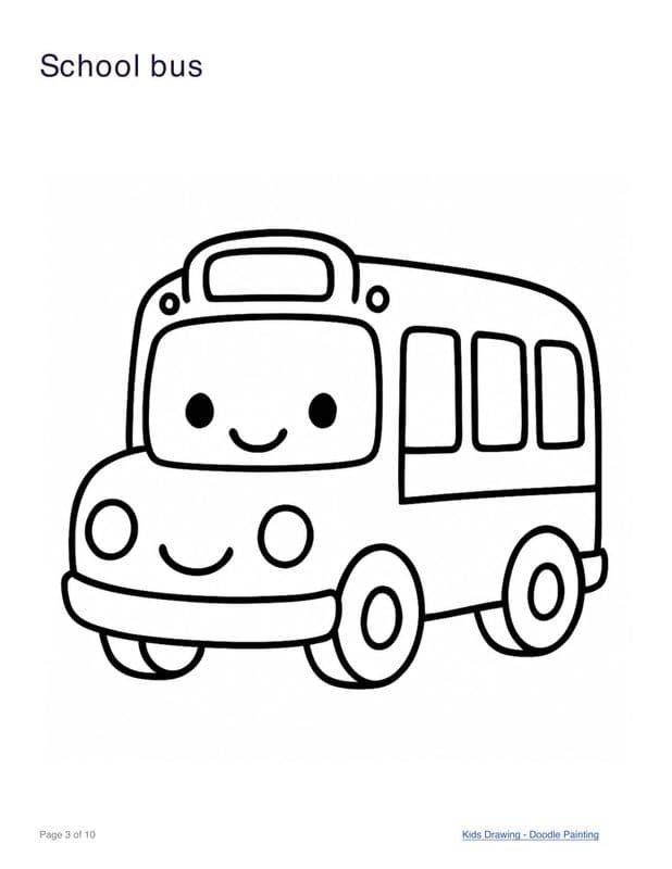School bus coloring page