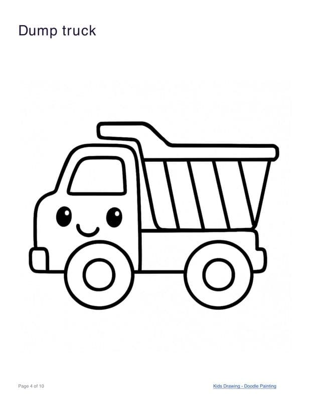 Dump truck coloring page