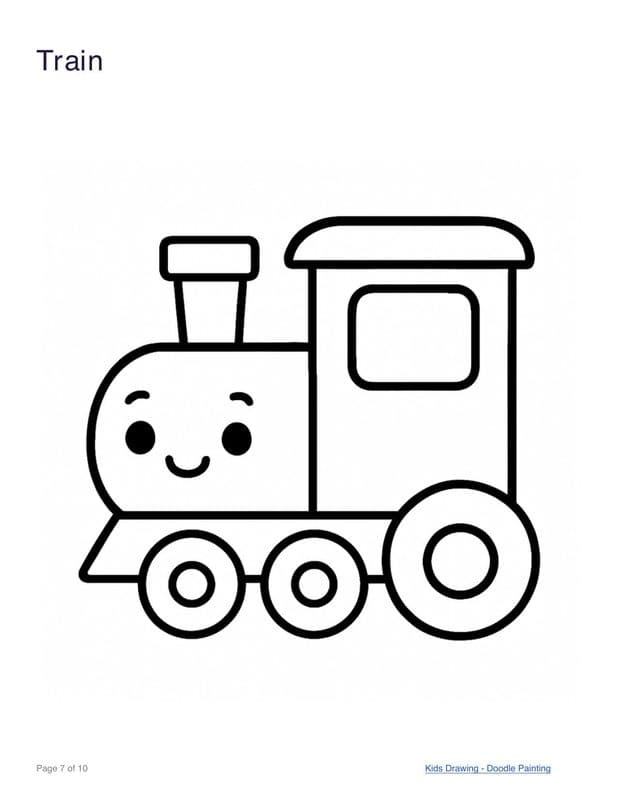 Train coloring page
