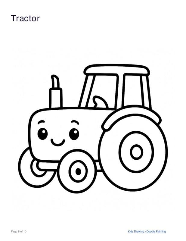 Tractor coloring page