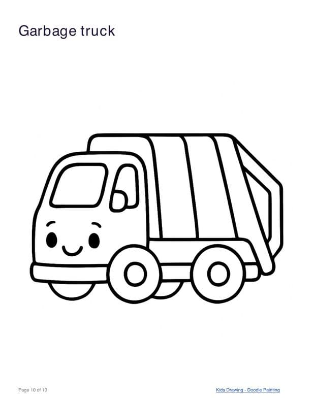 Garbage truck coloring page