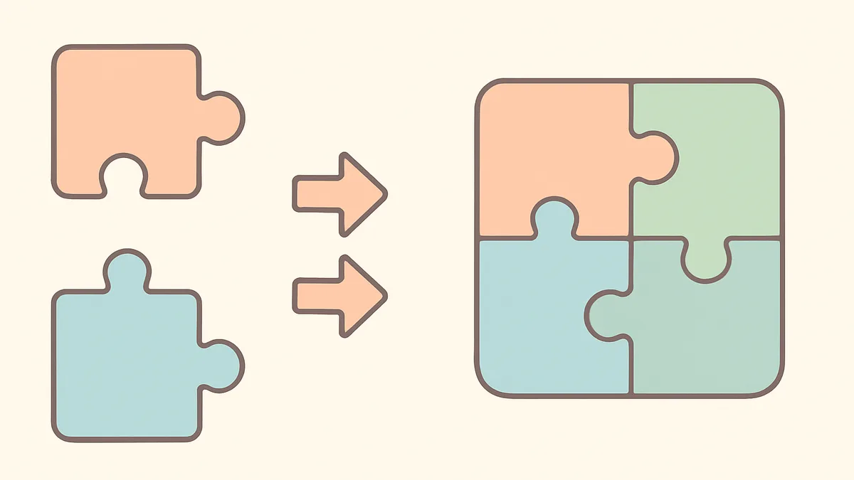 A word gradually transforming from broken sound pieces into one smooth connected shape, representing automatic recognition
