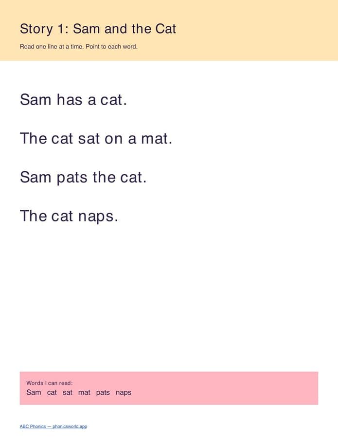 Decodable Mini-Stories (PDF)