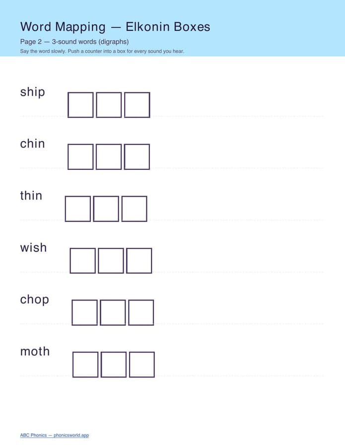 Word-Mapping / Elkonin Boxes (PDF) — page 2