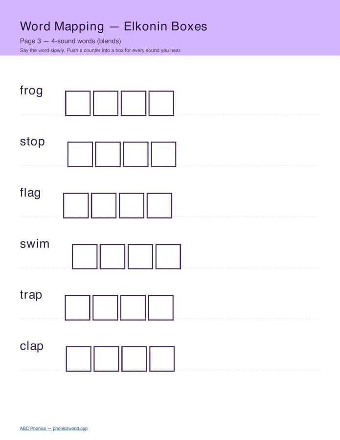 Word-Mapping / Elkonin Boxes (PDF) — page 3