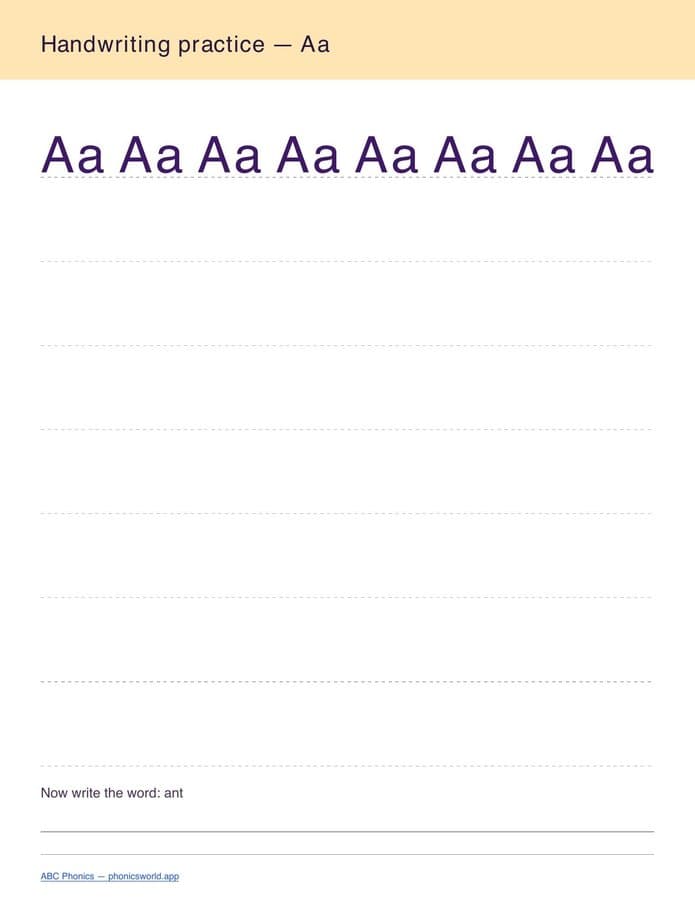 Handwriting Practice — A–Z (PDF)