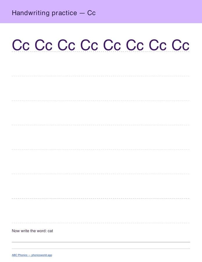 Handwriting Practice — A–Z (PDF) — page 3