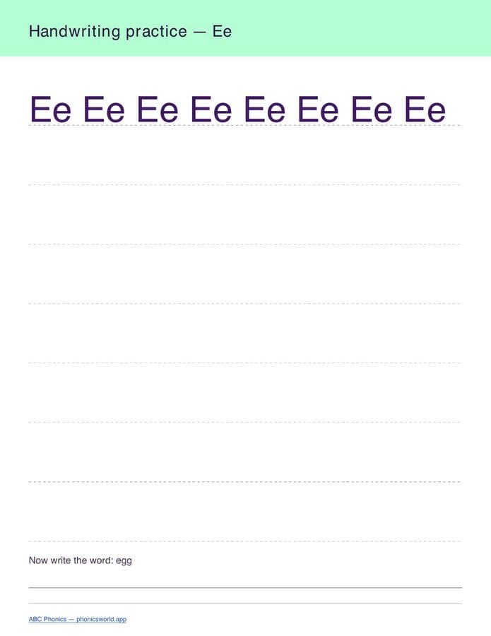 Handwriting Practice — A–Z (PDF) — page 5