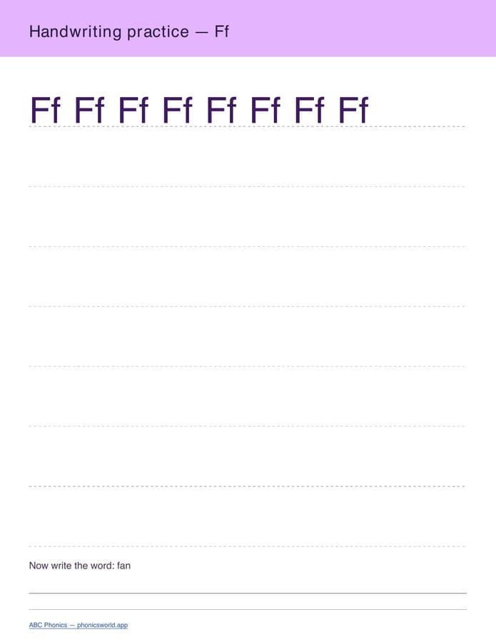 Handwriting Practice — A–Z (PDF) — page 6