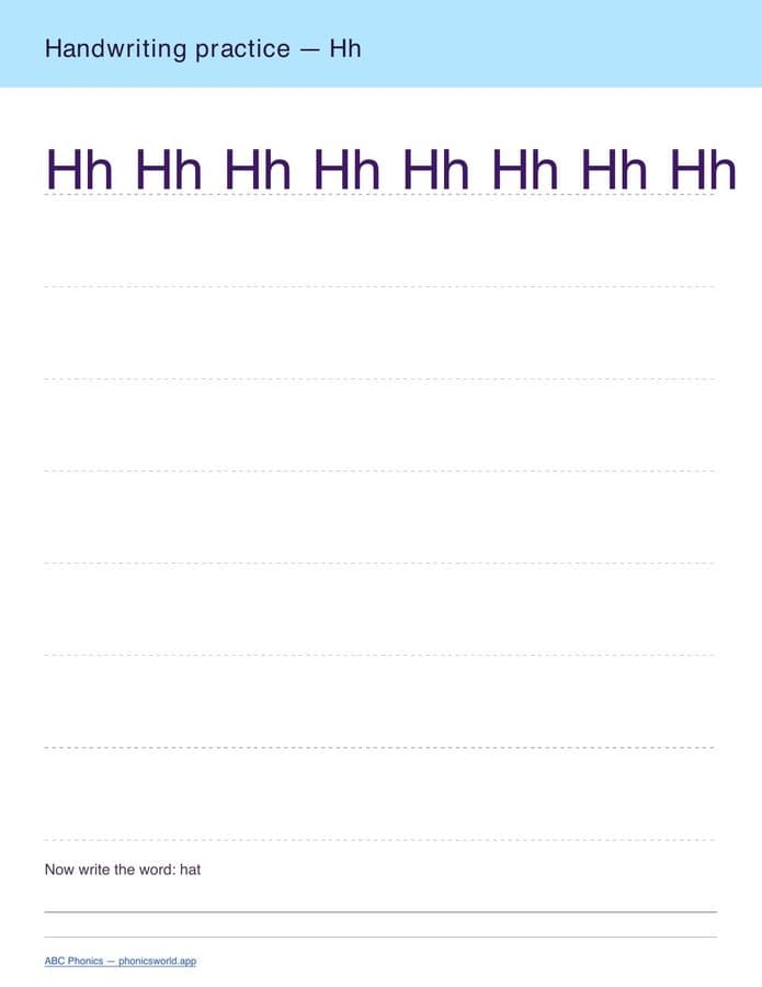 Handwriting Practice — A–Z (PDF) — page 8