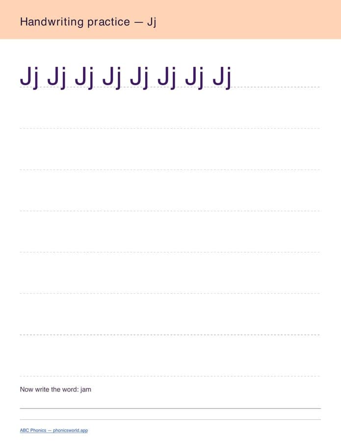 Handwriting Practice — A–Z (PDF) — page 10