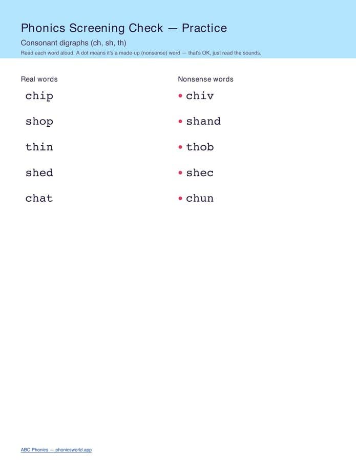 Phonics Screening Check Practice (PDF) — page 2
