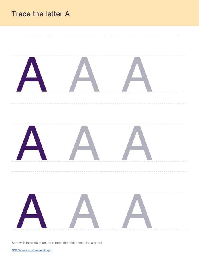 A–Z Tracing Sheets (PDF)