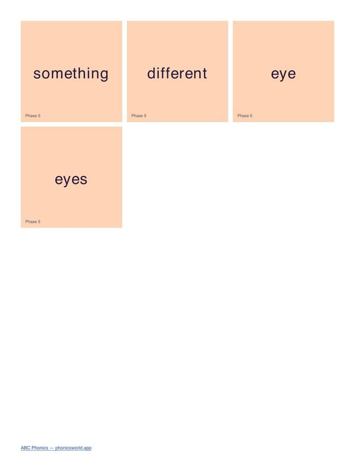 Tricky/Sight Words Flashcards by Phase (PDF) — page 8